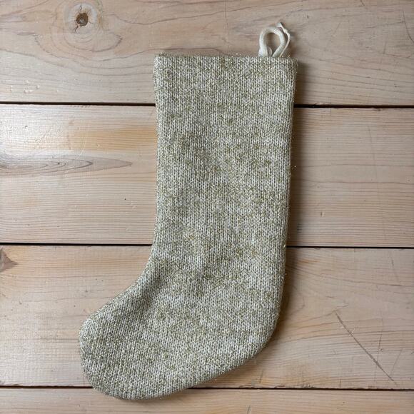 Wondershop NWT Gold Metallic Threaded Christmas Stocking - Picture 4 of 5